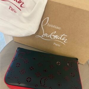 Christian Louboutin Black and Red Cosmetic Bag